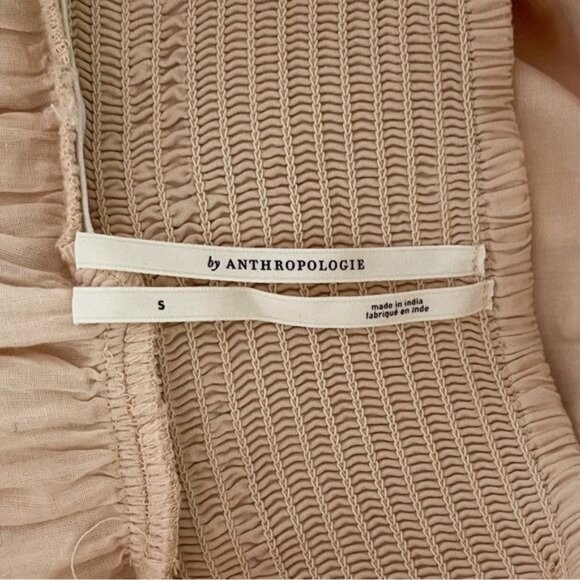 By Anthropologie Square-Neck Tiered Cotton Lined Midi Dress small - Picture 10 of 11